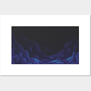 Background Deep Sea Cartoon Ocean Trench Posters and Art